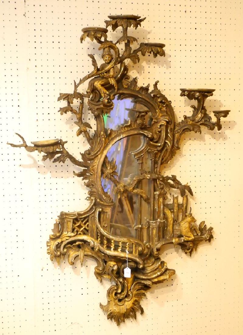 George III carved gilt wood girandole once belonging to: George III carved gilt wood girandole once belonging to Bob and Dolores Hope.