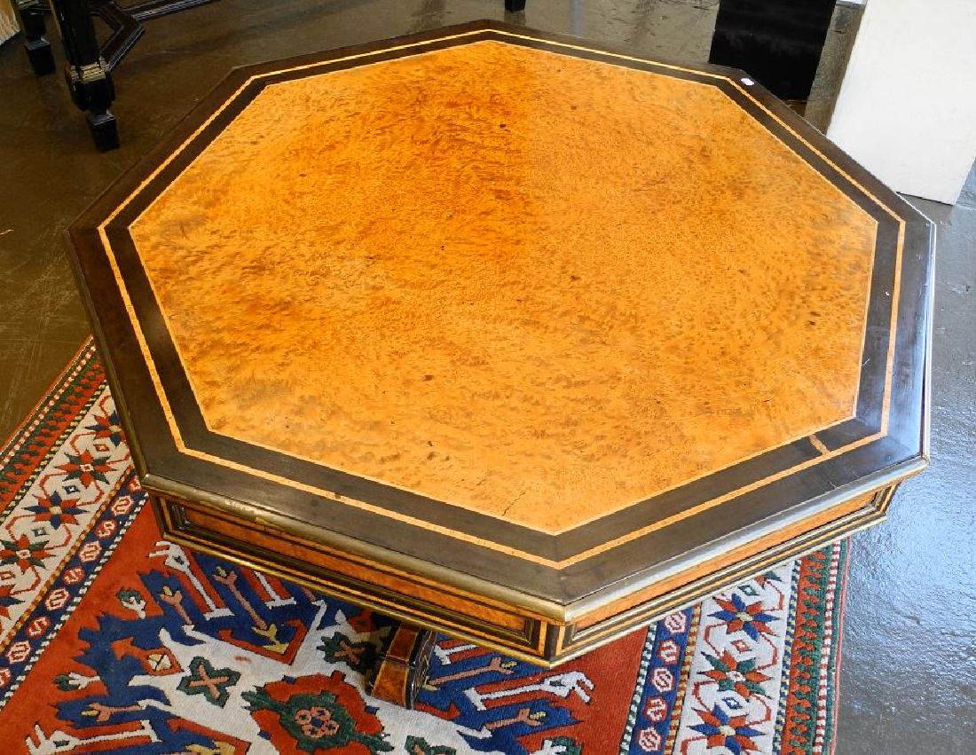 Victorian brass bound birds eye maple octagonal coffee (1 of 6)