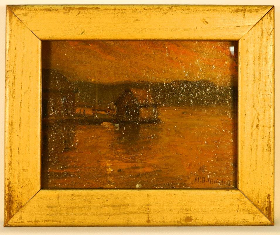 Oil on board signed H.D. Martin, 6 3/4" x 8 1/2", (1 of 6)