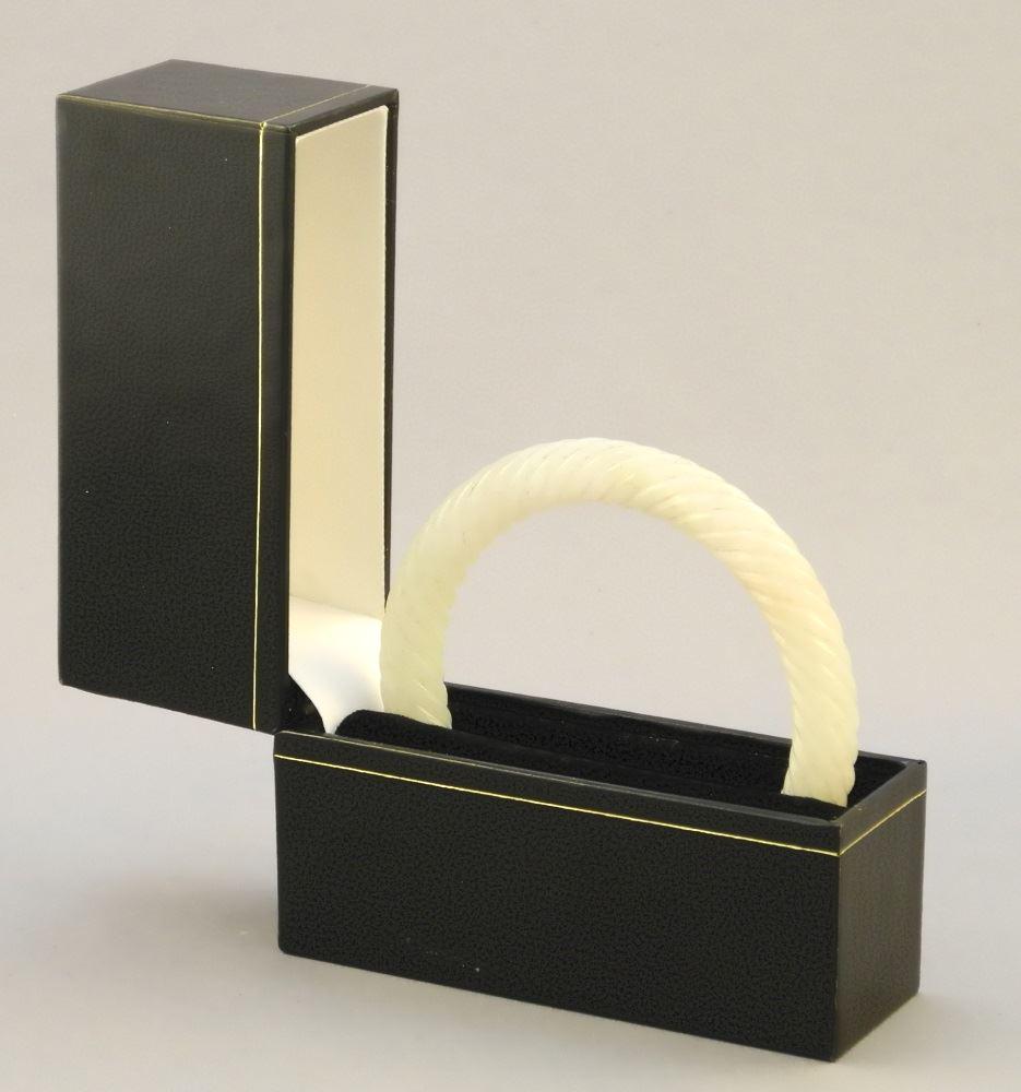 Antique Chinese white jade bracelet, 3 1/4". (1 of 3)