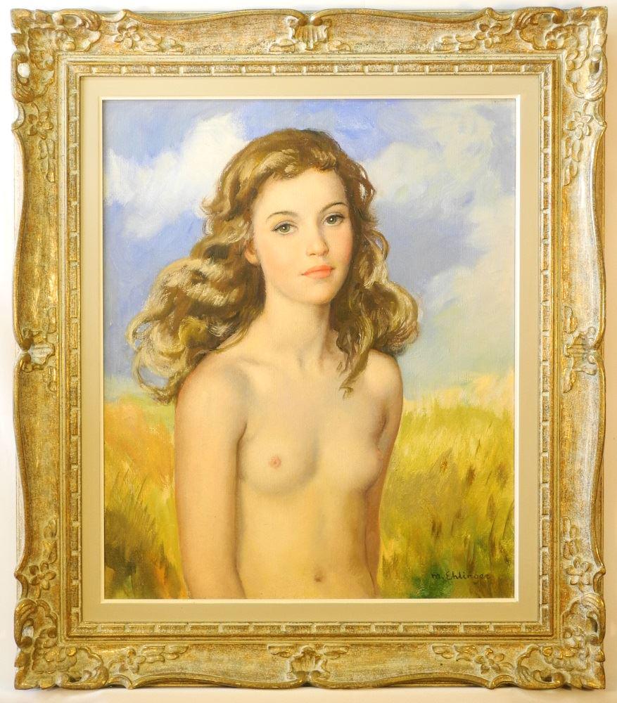 Oil on canvas signed M. (Maurice) Ehlinger, 25 1/2" x (1 of 7)