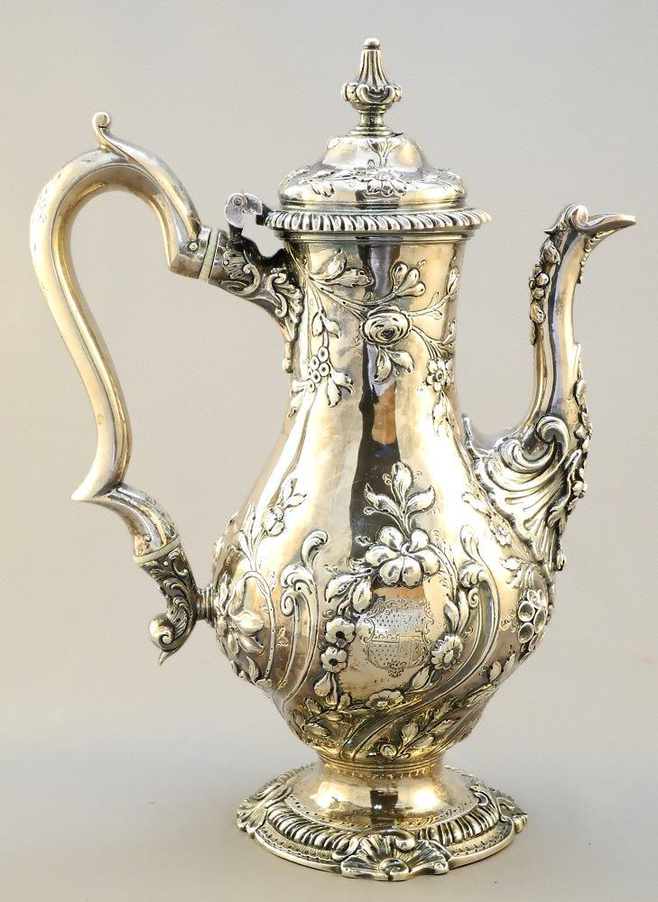 Georgian silver coffee pot London 1764 maker Daniel (1 of 10)