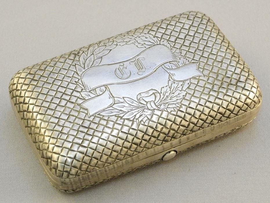 19th. century Russian silver snuff box, 3". (1 of 8)