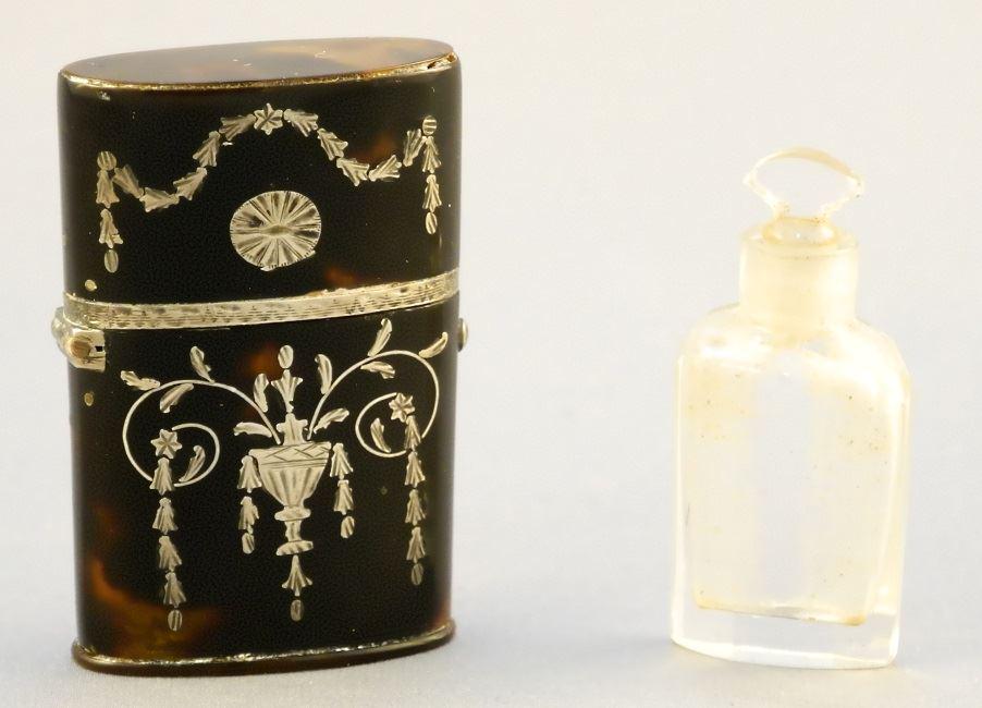 18th century French pique case scent bottle, 1 15/16". (1 of 10)