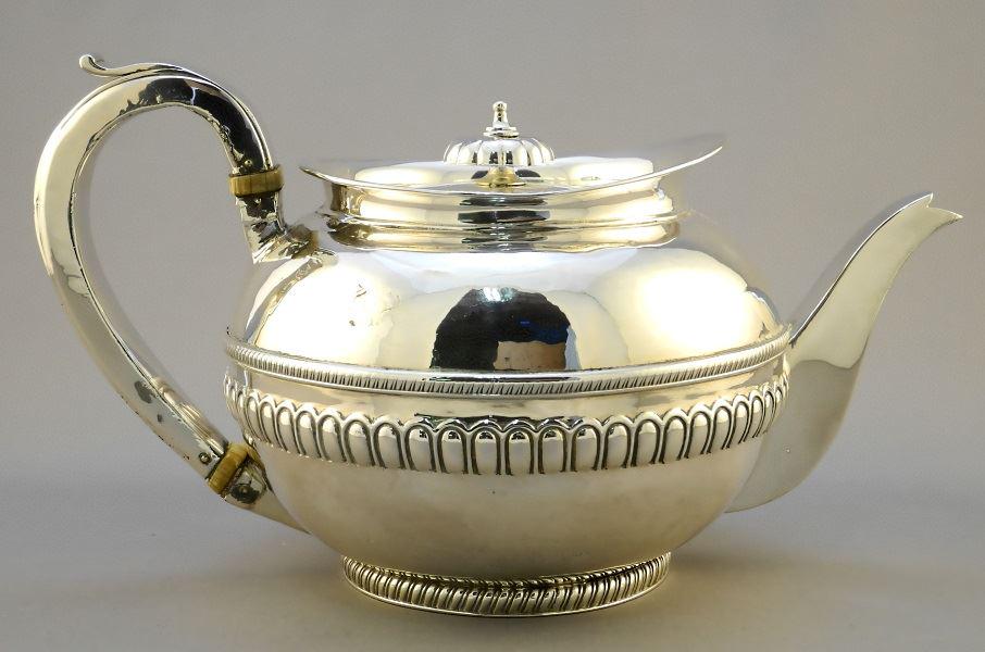 Georgian silver teapot London 1807 by Timothy Renou.: Georgian silver teapot London 1807 by Timothy Renou.