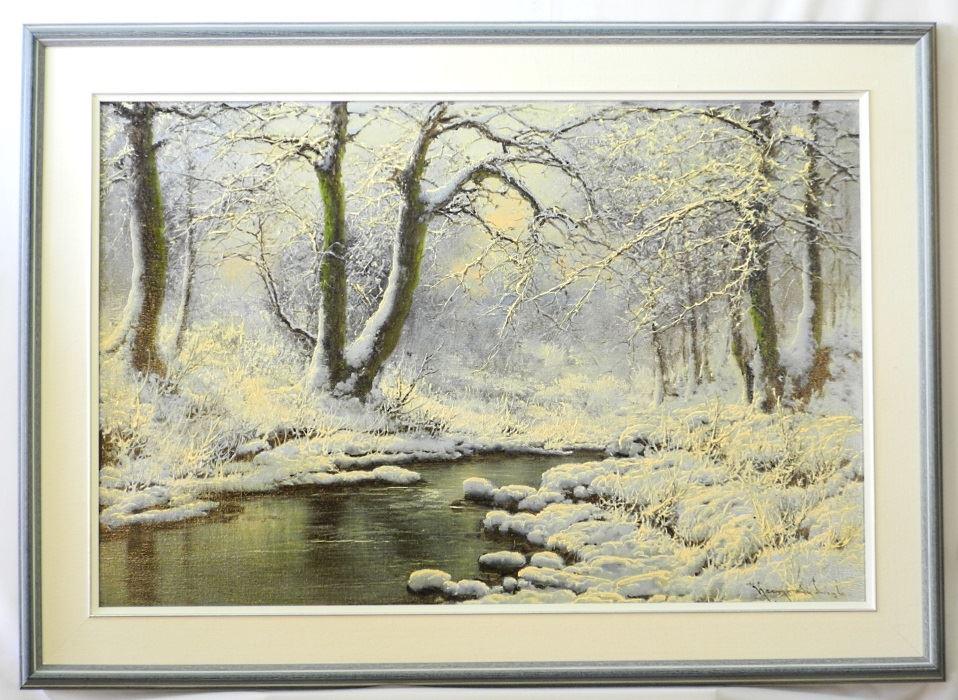 Oil painting signed Neogrady Laszlo, 24"x36","Winter (1 of 5)