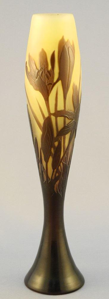 Art glass vase signed Galle, 9 1/2". (1 of 9)