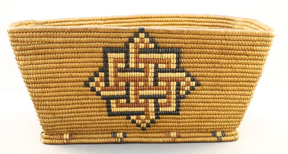 First Nations flared rectangular footed basket, 8 1/2" (1 of 8)