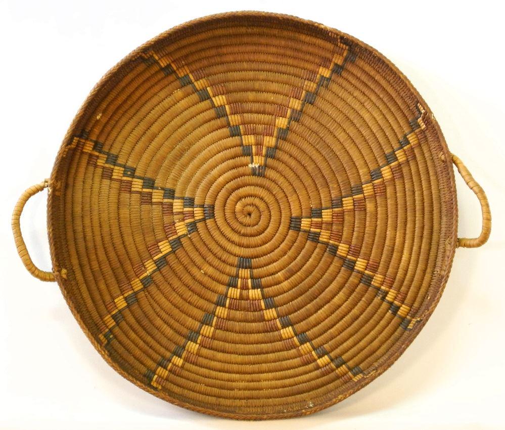First Nations large round tray with handles, 17" (1 of 8)
