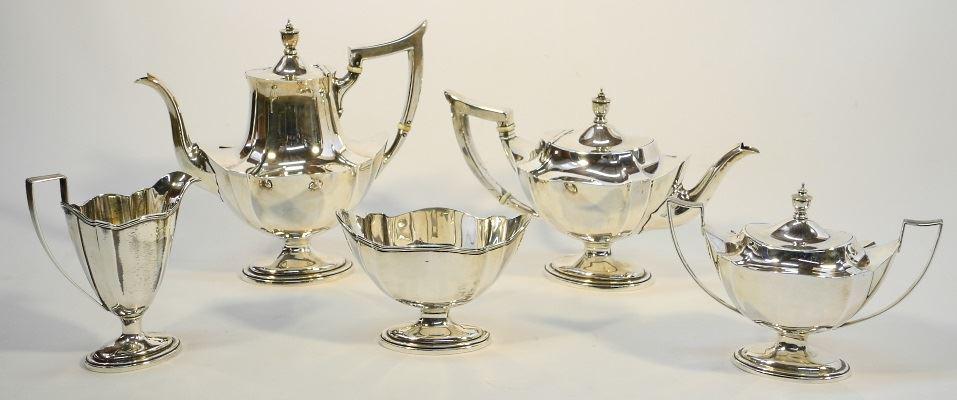 Five piece Sterling silver tea and coffee service, 9 (1 of 10)