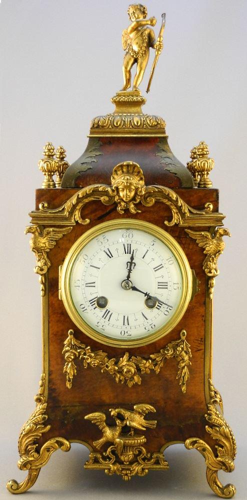 Louis XV style ormolu table clock, 16" high. (1 of 14)