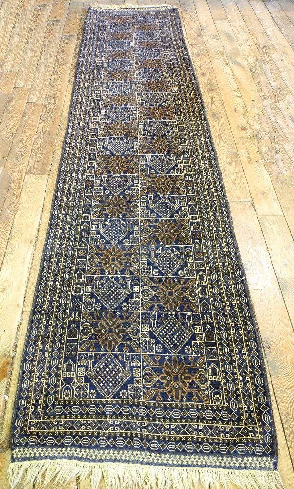 Baluch Zakani runner approximately, 12'6" x 2'10". (1 of 7)