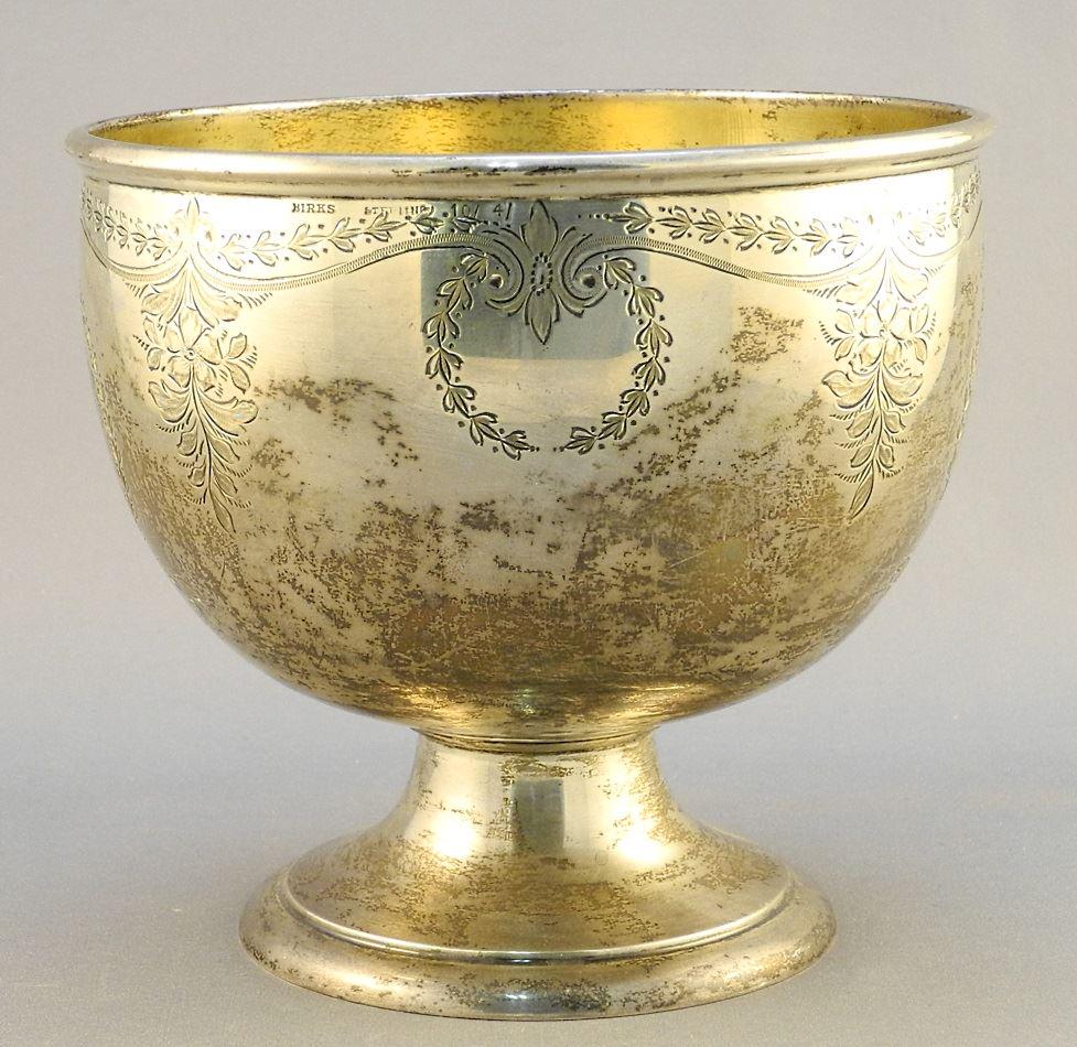 Birks Sterling silver bowl with gilded interior, 6". (1 of 3)