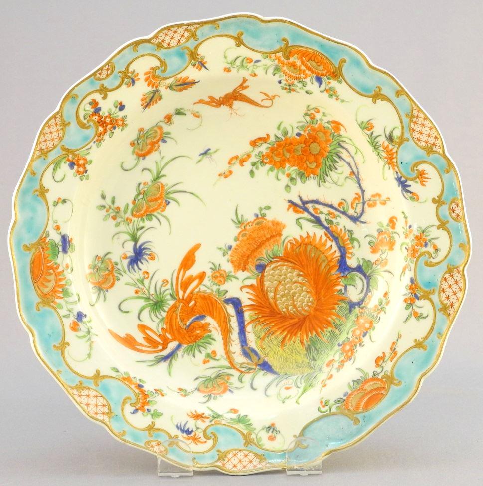 18th Century English soup plate, "Bird of Paradise" (1 of 2)