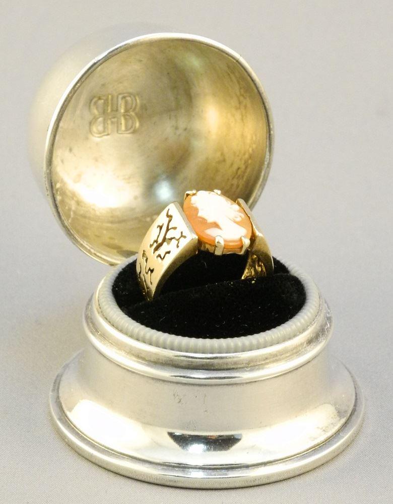 Birks 10K Gold Cameo Ring in Birks Regency Plate Ring (1 of 7)