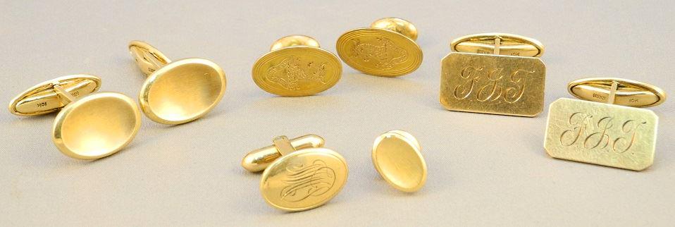 Lot of 14K & 10K gold cufflinks, etc (1 of 1)