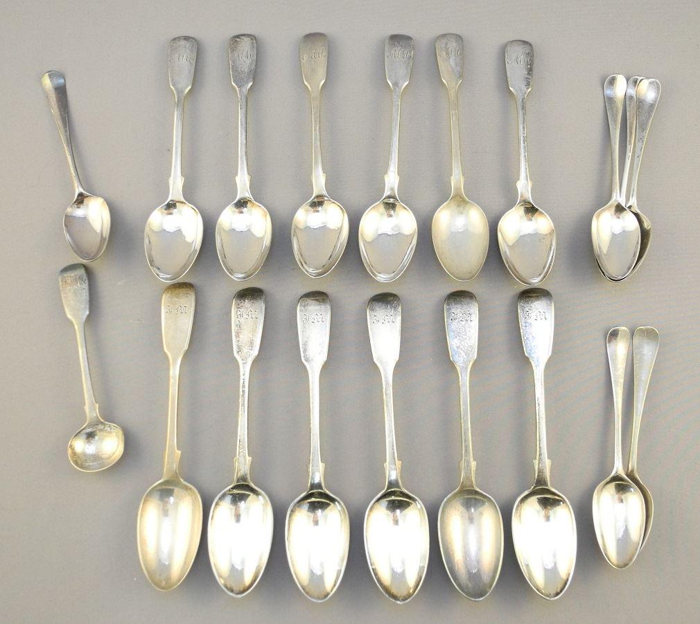 Lot of Antique Hallmarked silver spoons. (1 of 6)