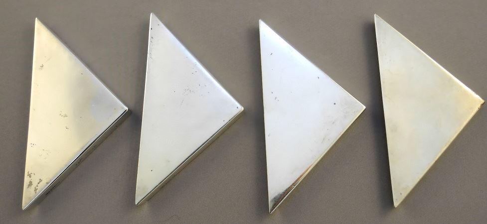 4 Birks Sterling Silver Blotter Corners, 3" Long (1 of 4)