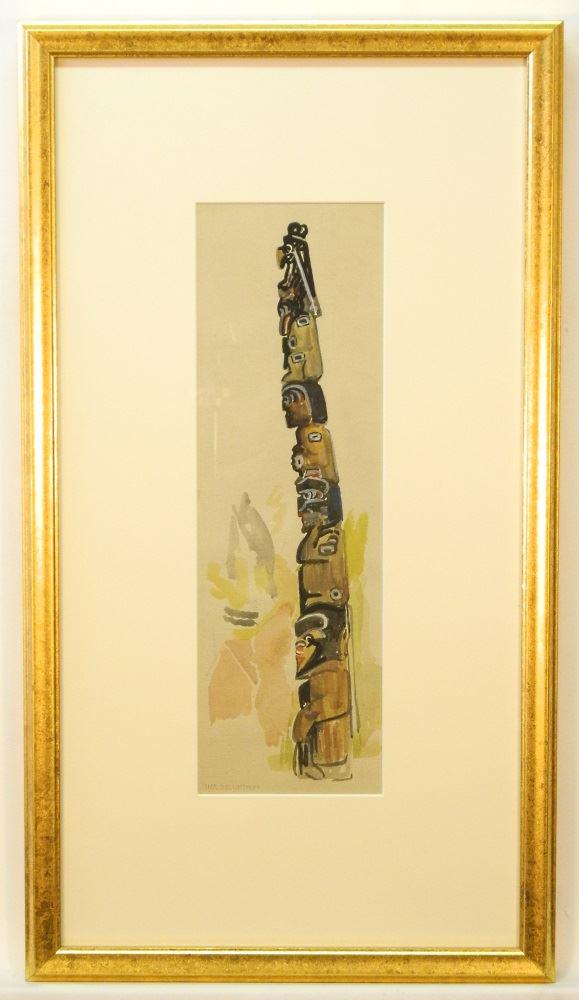 Watercolour signed Ina D.D. Uhthoff, 16 1/4" x 5", (1 of 4)