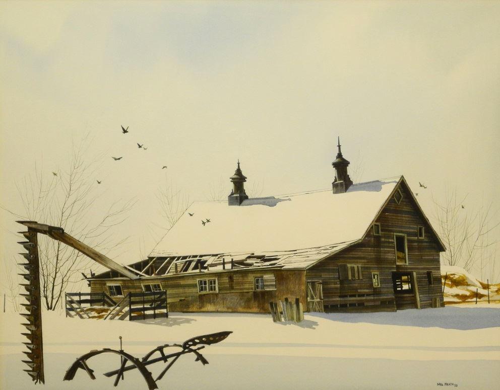 Watercolour on board signed Mel Heath '73, 18" x 23", (1 of 4)