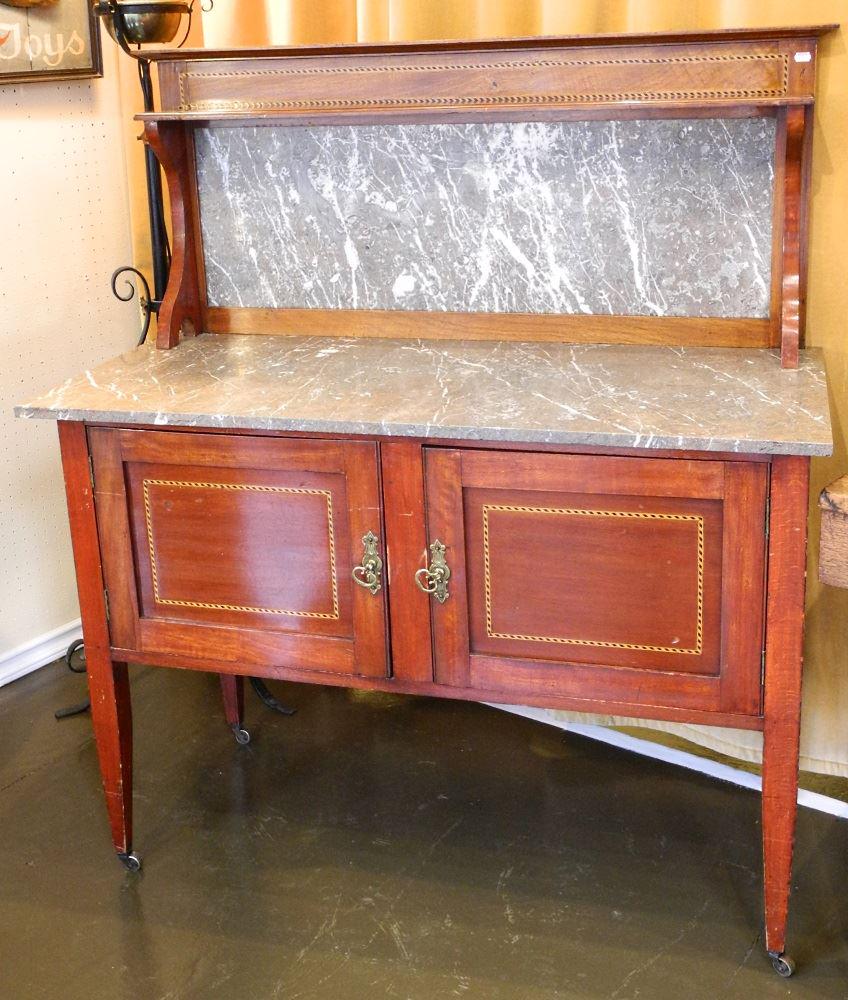 Marble top wash stand.: Marble top wash stand.