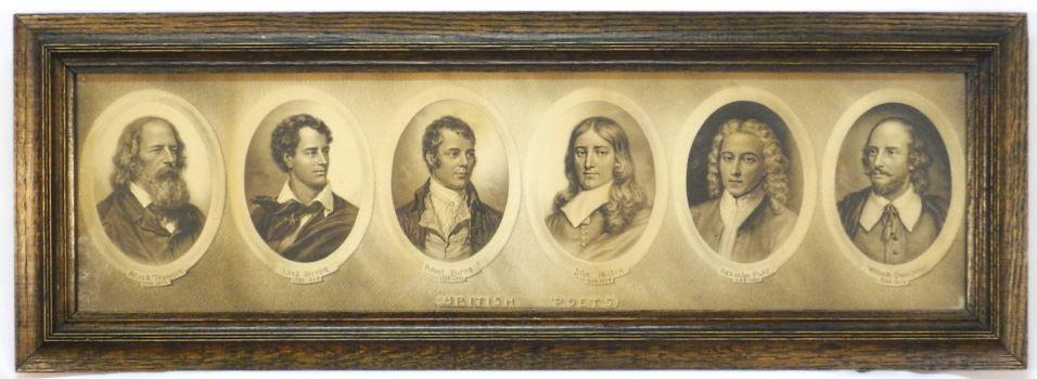 Unsigned oak framed print Circa 1900, 7 1/2" x 28 1/2", (1 of 1)