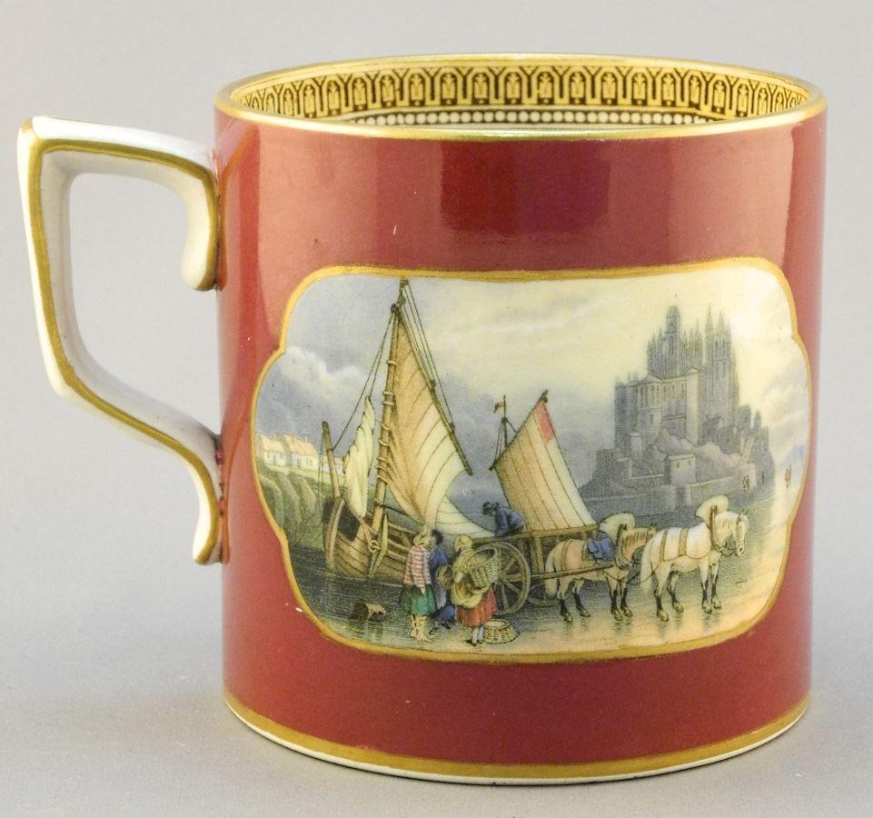 Oversize antique lustre mug with sailboat and windmill (1 of 3)