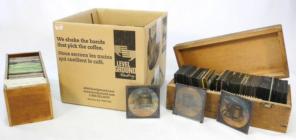 Three boxes of various Magic Lantern Slides, various (1 of 2)
