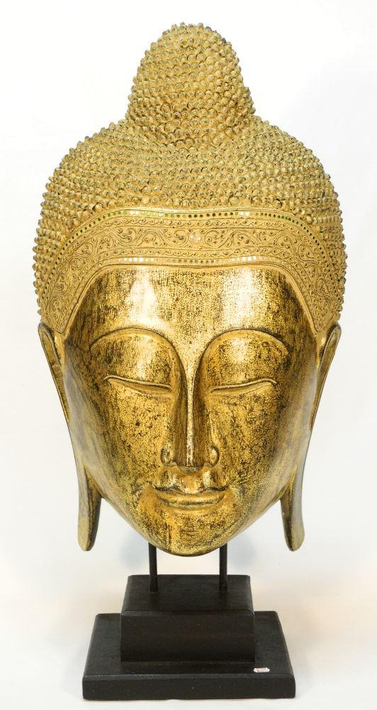 Contemporary gilt composite head of the Buddha on (1 of 2)