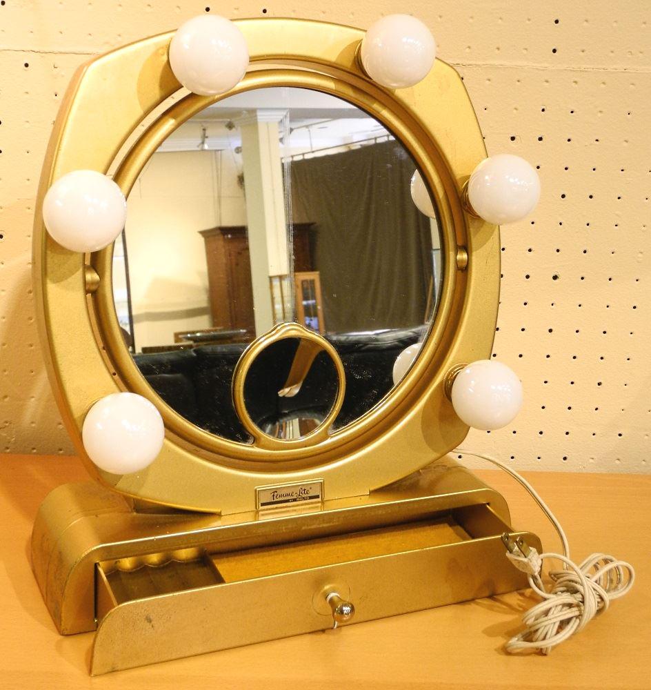 "Femme-Lite" vintage vanity mirror, 16" high. (1 of 2)