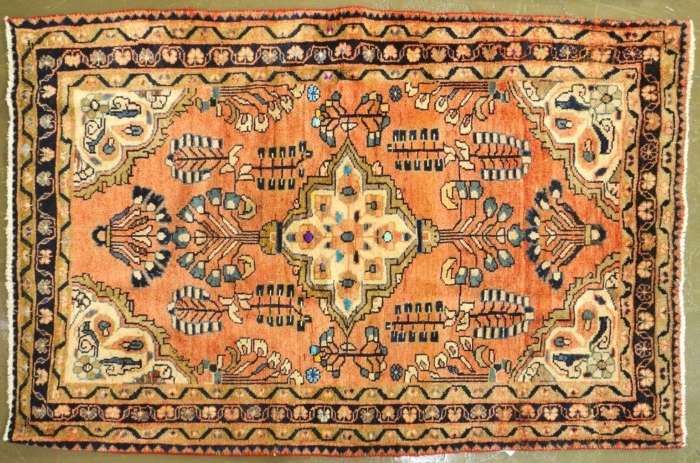 Hamedan carpet, approximately 5'6" x 3'8". (1 of 2)