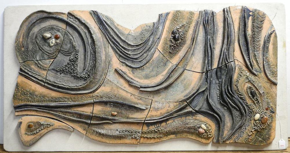 Mixed media and ceramic plaque "Littoral", by Jean (1 of 4)