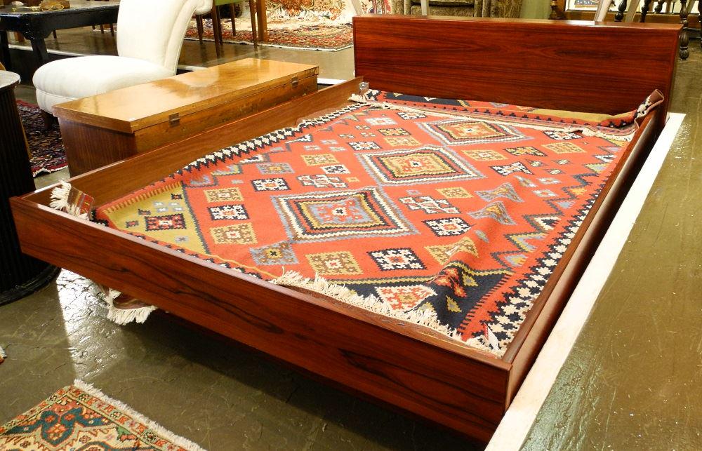 Danish style rosewood platform bed, queen size. (1 of 1)