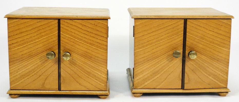 Pair of Art Deco oak table cabinets, 7 1/4" x 9 1/4" x (1 of 4)