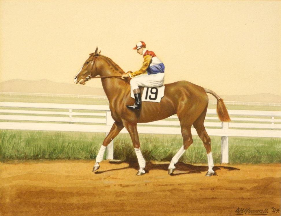 Watercolour signed D.H. Russell 1924, 8" x 10 1/4", (1 of 4)