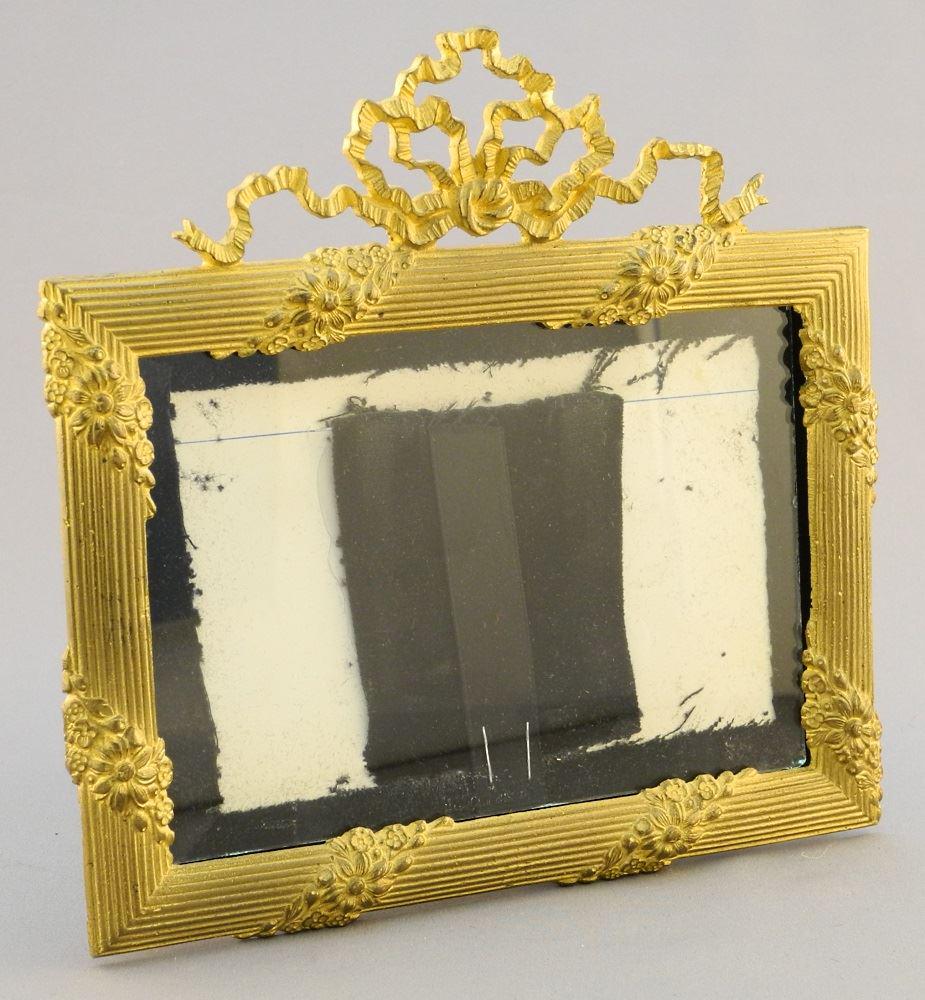 Louis XV gilt metal photo frame, impressed 892, 7" (1 of 2)