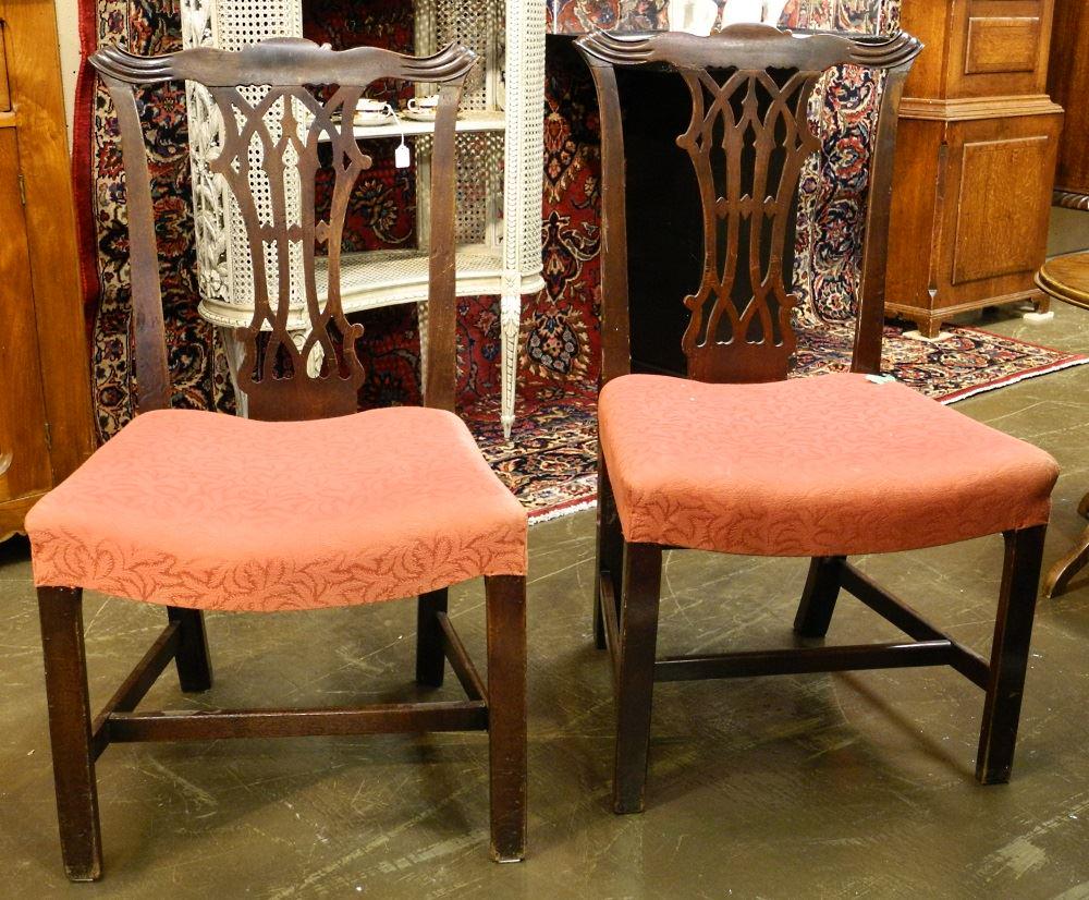 Set of four mahogany Chippendale style dining chairs. (1 of 3)