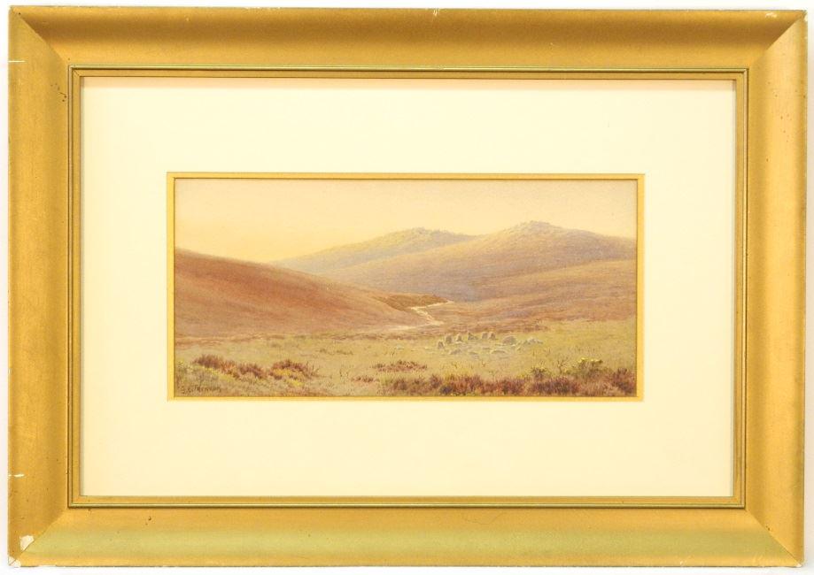 Watercolour signed G.E. Trewwek, 6 1/2" x 13 1/2", (1 of 4)