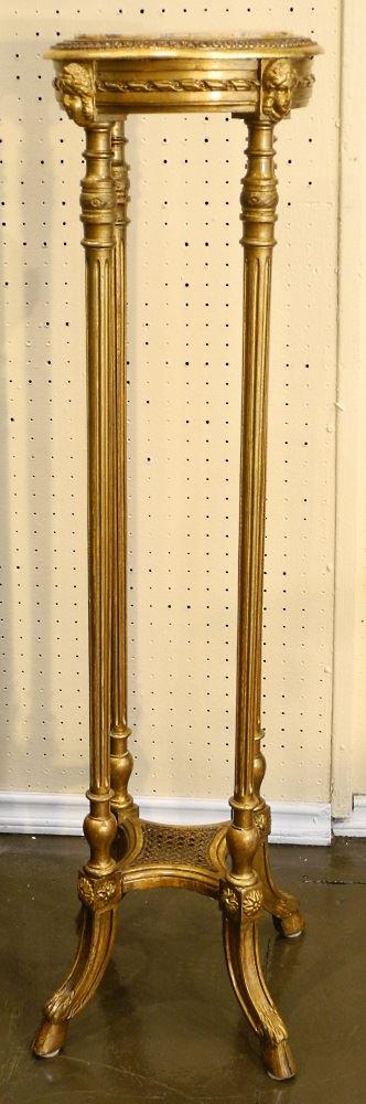 Giltwood Louis XVI style torchiere stand inset with (1 of 4)