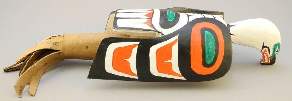 Northwest Coast style carved and painted rattle with (1 of 3)