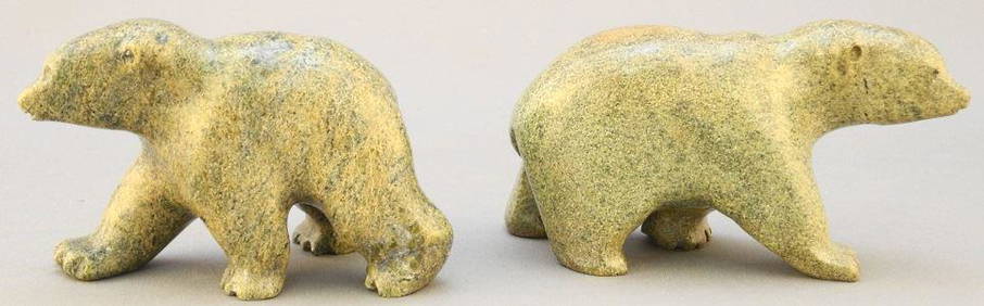 Hand Carved Bear Head Soapstone Signed (JL) Hand Carved Bear Head Soapstone Signed (JL)