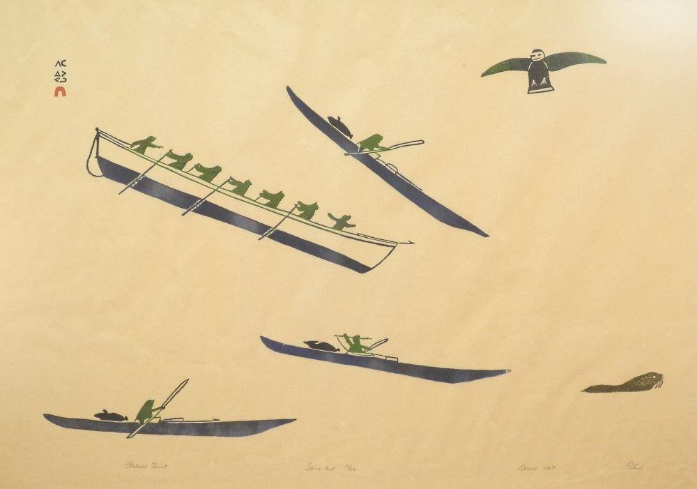 Stonecut signed Peter Dorset, 23 1/4" x 35 1/4", (1 of 4)