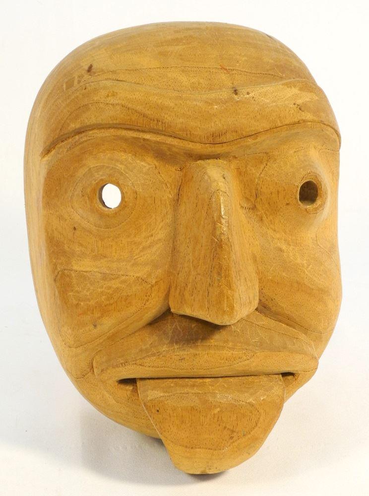 Northwest Coast style carved mask, 10" high. (1 of 2)