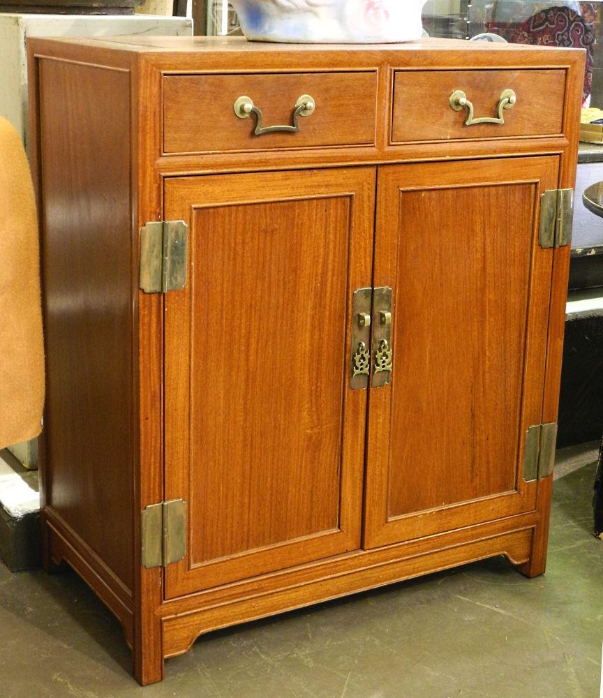 Pair of Asian rosewood side cabinets. (1 of 7)