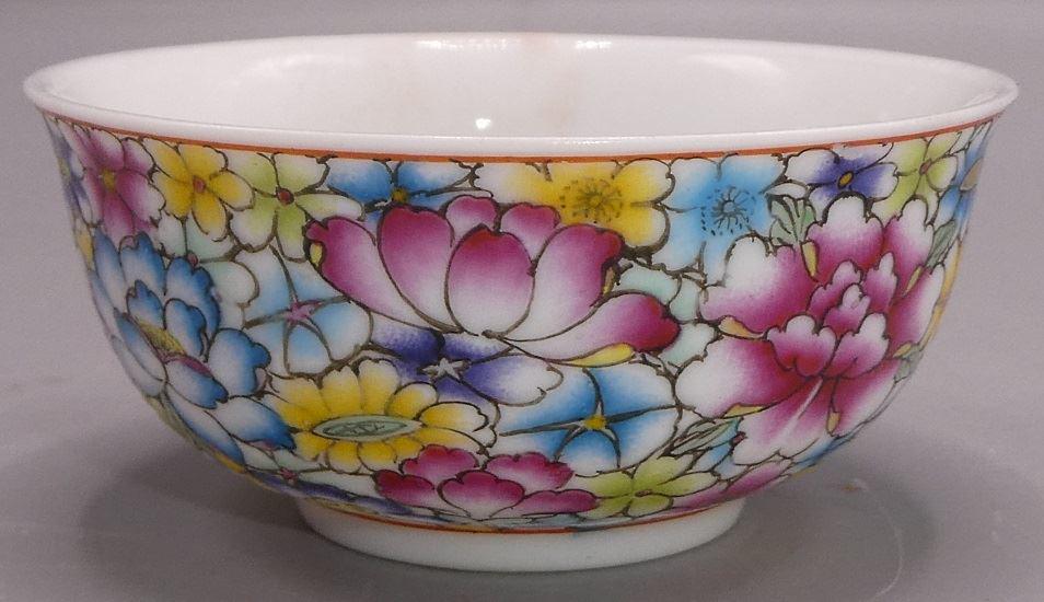 Famille Rose "Hundred Flowers" tea cup, 20th Century: Famille Rose "Hundred Flowers" tea cup, 20th Century style.