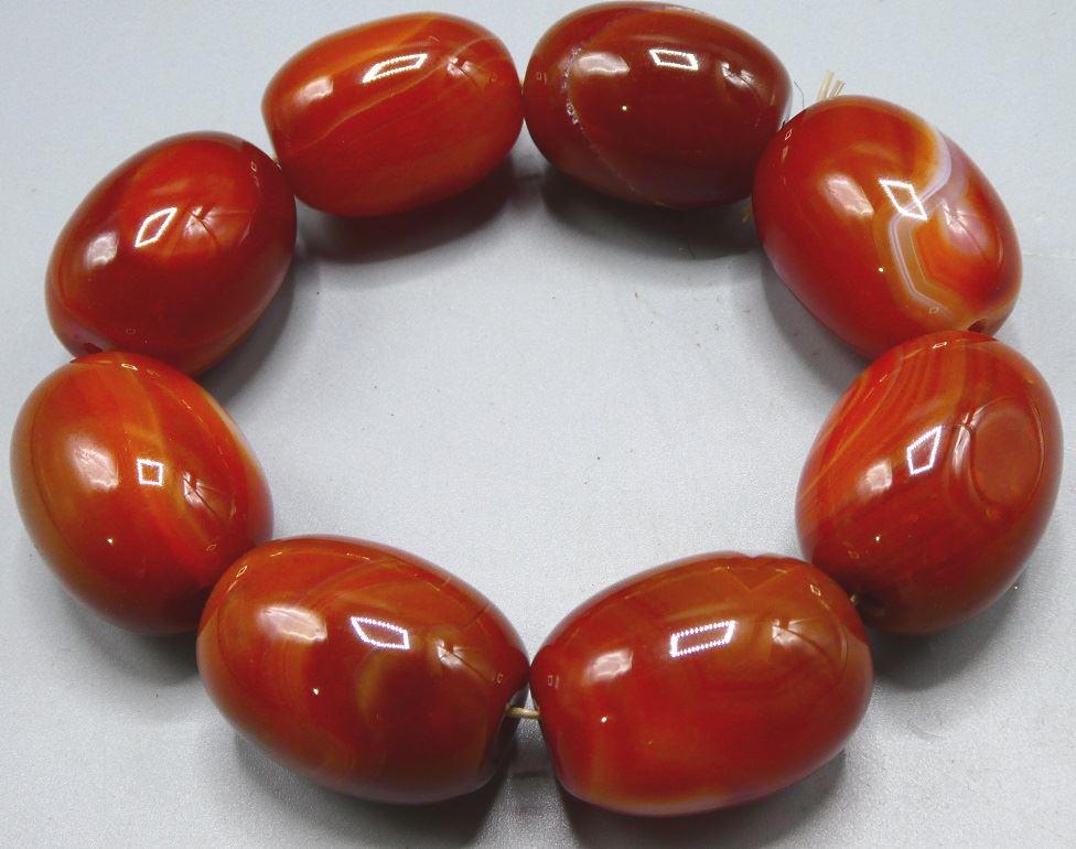 Peachbloom melon bead Agate Bracelet. (1 of 3)