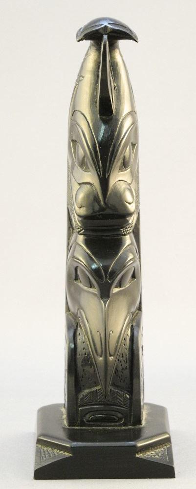 Haida argillite model pole signed Rufus Moody, 7 1/2" (1 of 9)