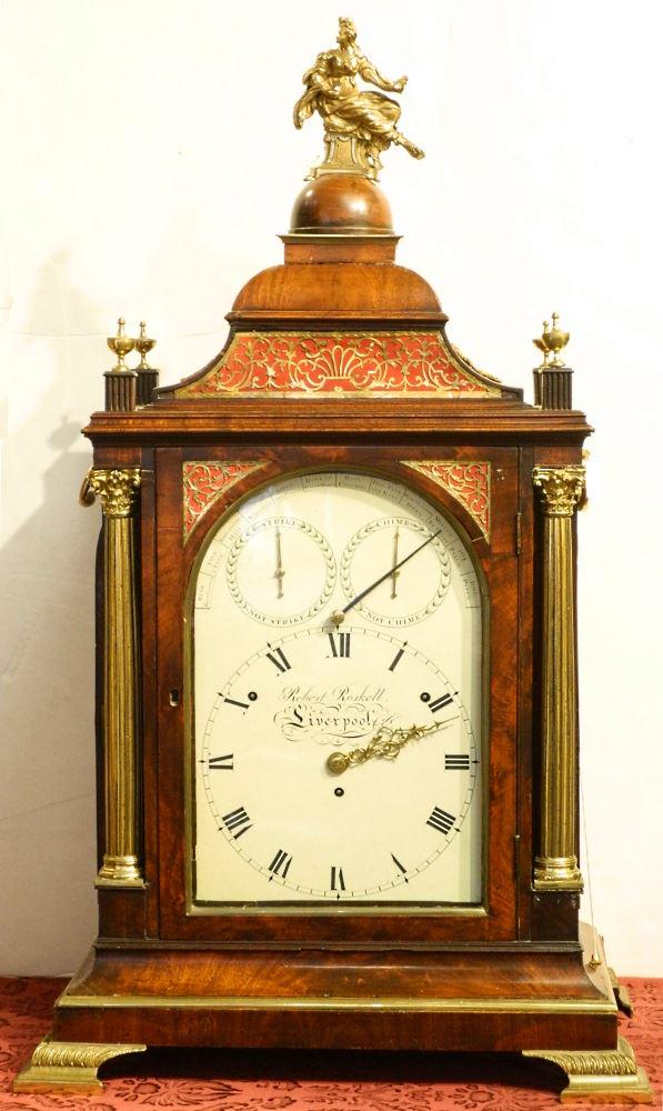 Musical 12 tune mahogany Bracket Clock by Roskell - (1 of 18)