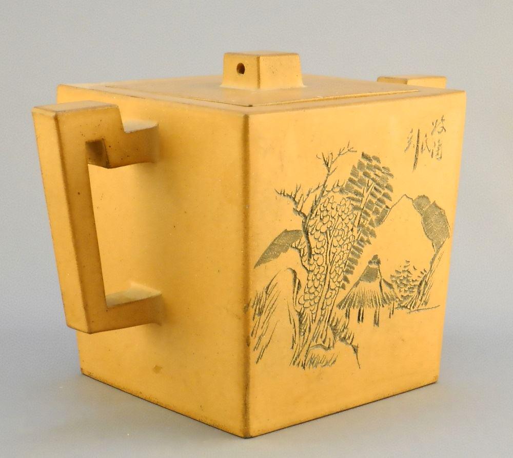 Mid 20th C. Ancient Vessel Character & Landscape Yixing (1 of 8)