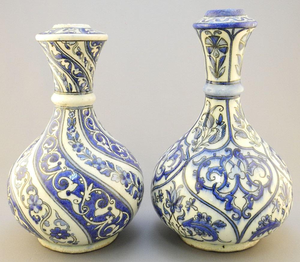Two Persian Pottery Vases, 11 1/4" (foot rim chipped) & (1 of 14)